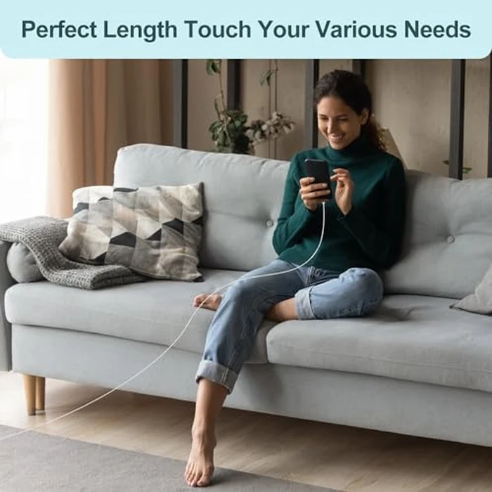 Long USB C to C Fast Charging Cable 10ft, 60W Type C to C Charger Cord for Apple iPhone 17 Pro Max/17 Air/16 Pro Max/16/15 Plus/15 Pro Max,MacBook Pro 2021/2020/2019/2018,iPad 12.9/Mini,Samsung Galaxy by COONCXEN - Image 6