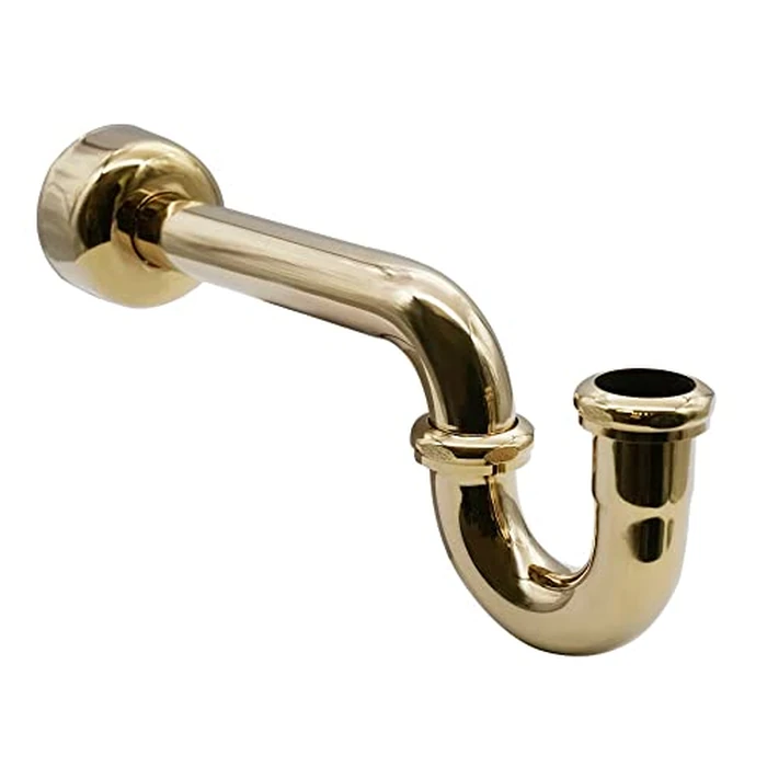 Westbrass CO401-12-01 1-1/4" Brass Bathroom Sink P-Trap with 12" Slip Joint Extension Tube, Polished Brass by Westbrass - Image 2