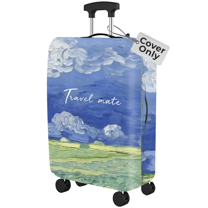 Impressionist Sky Luggage Cover for Suitcase Size S 19-21 Inch, Premium Stretch Spandex Protector, Washable Waterproof Scratch Resistant Travel Suitcase Sleeve with Bottom Zipper by Boxiki Travel - Used - Very Good condition