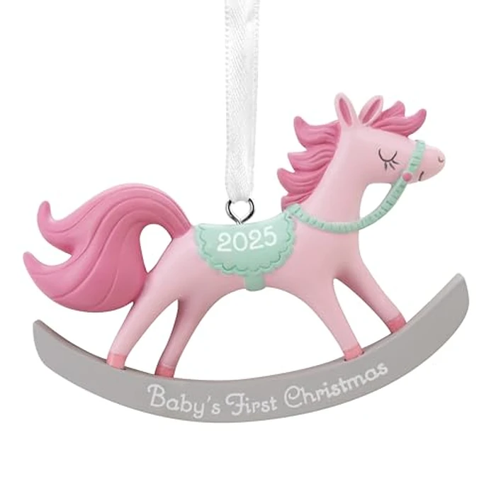 Hallmark Baby Girl's First Christmas Rocking Horse 2025 Christmas Ornament, New Baby Gifts by Hallmark - Used - Like New condition