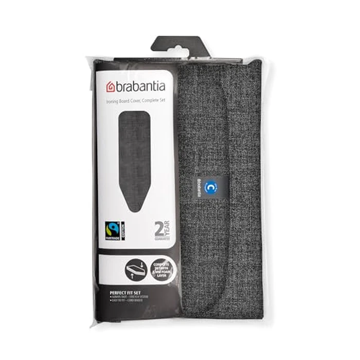 Brabantia Replacement Ironing Board Cover | All-in-One Set | Fits XL Comfort Board (Size C) | Fairtrade Denim Black Cover | 100% Cotton Cover + Foam Padding Layer Ironing Board C by Brabantia - Image 2