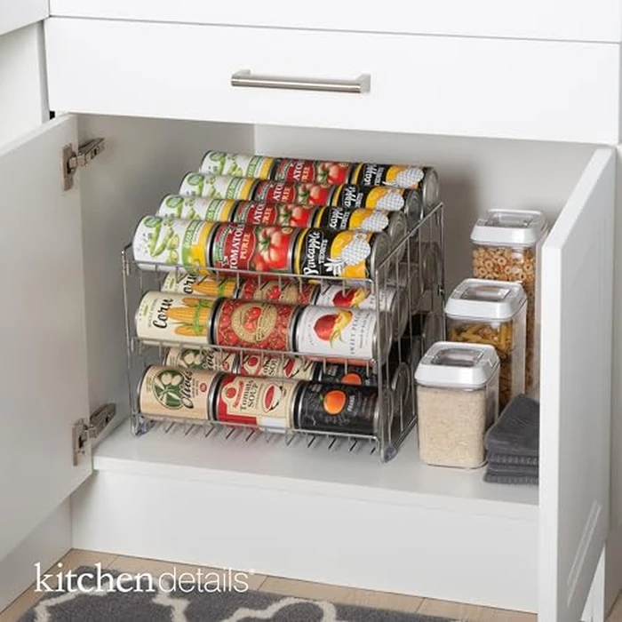Kitchen Details 24199-CHR 3 Tier Can Storage Rack, Pantry Organization, Maxamize Cabinet Space, Chrome by KITCHEN DETAILS - Image 4