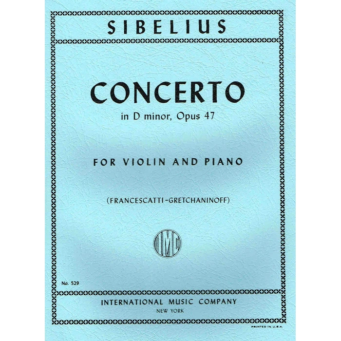 Concerto in D Minor, Opus 47 [Violin/Piano format] by International Music Company - Used - Very Good condition - US$27.40