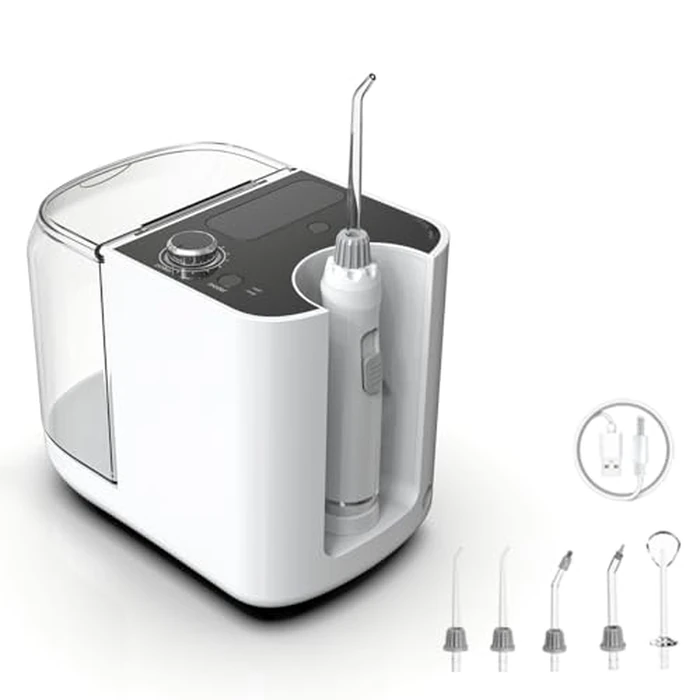 New Version 900ML Large Capacity Countertop Water Flosser, Aquarius Water Flosser Professional with UV Sanitizer Light, Oral Irrigator for Teeth, Gums, Braces, Dental Care by HUACO CARE - Used - Like New condition - US$49.69