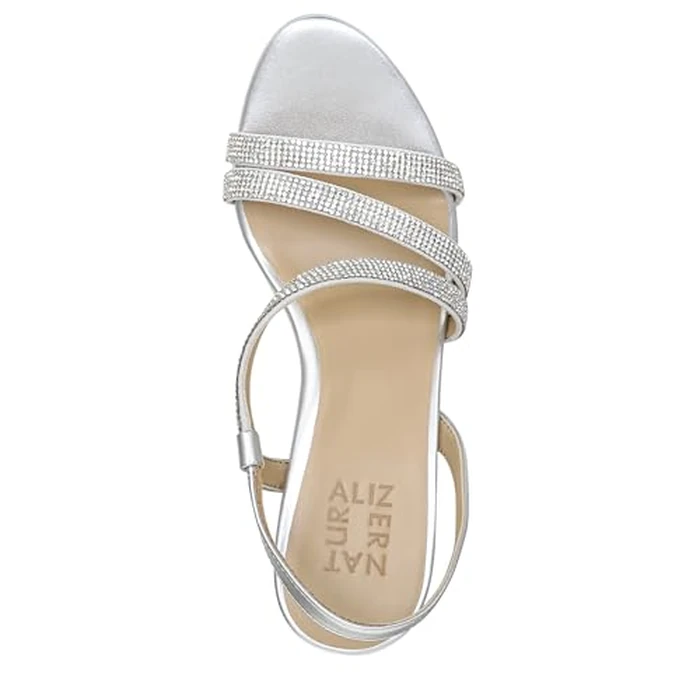 Naturalizer Women's Brenta Strappy Platform Dress Sandal, Silver, 6 by Naturalizer - Image 5