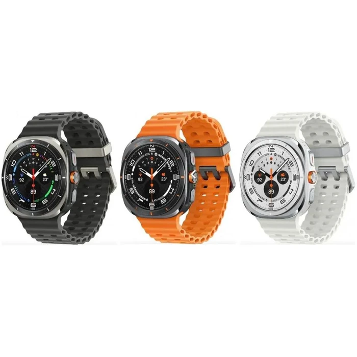 Galaxy Watch Ultra (2024) (Bluetooth + LTE) - 32GB - 47mm - Titanium Gray Titanium Case with Black Silicone Marine Band by Samsung - Refurbished - Acceptable condition