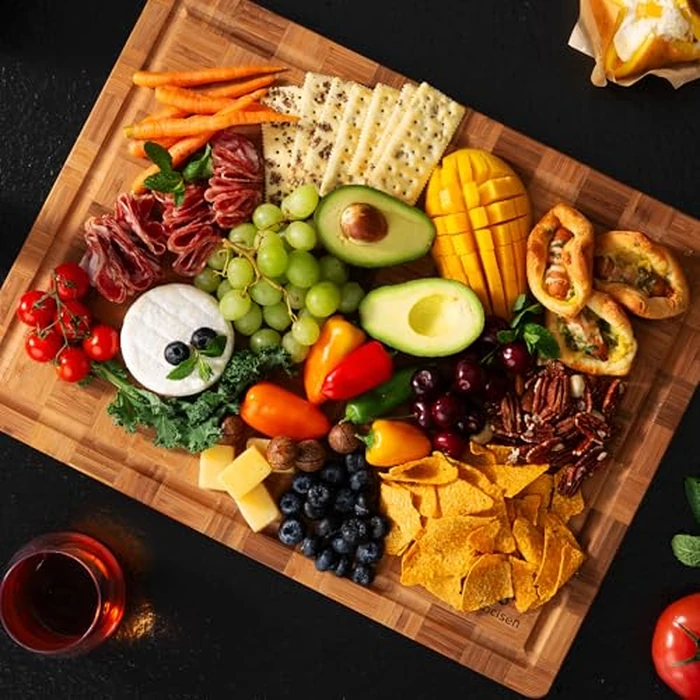 Extra Large Bamboo Cutting Board Non Slip Over Sink Kitchen 2025 First Apartment Essentials Wooden Cutting Board New Home Must Haves Accessories House Warming Decor Housewarming Hostess Host Gifts by Socisen - Image 8