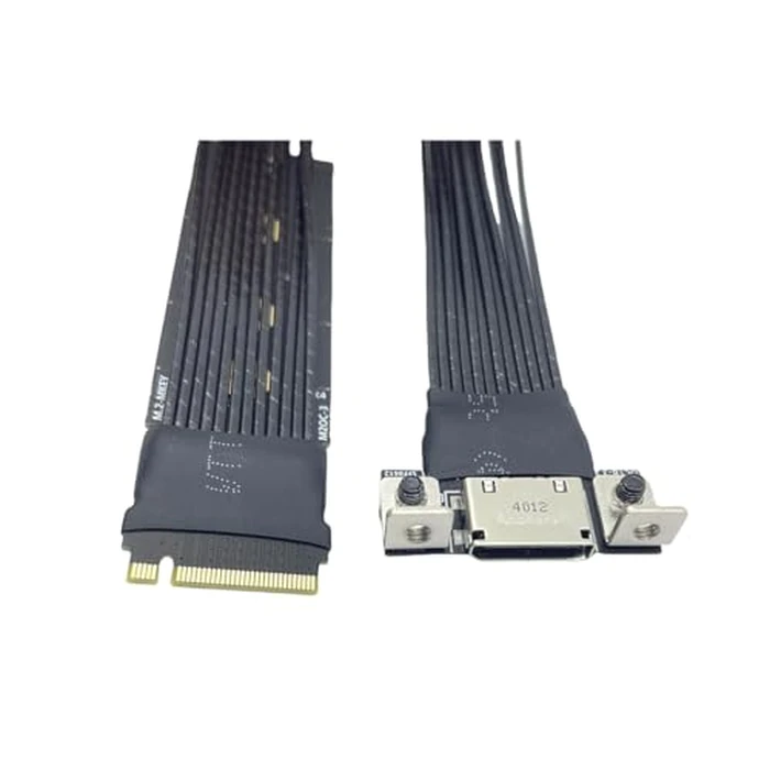 JMT M.2 NVMe M Key to Oculink 4i / SFF8611 Extension Cable PCIe4.0 X4 Gen3 4 Compatible with T10 / SAS-4 SFF-8612 (25cm) by JMT - Image 2