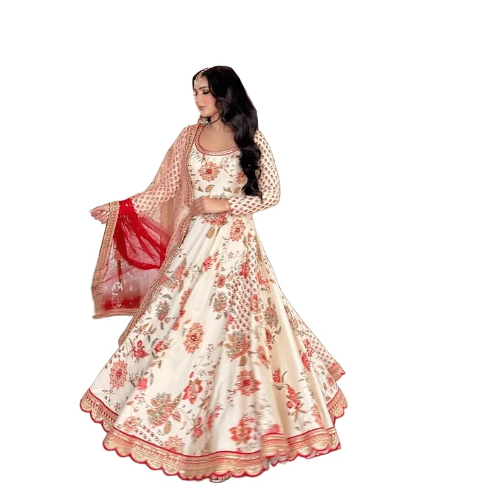 Fashion Gizz Indian Pakistani Frok Bollywood Salwar Kameez Kurti Set Party Wear Top Tunic Multi-Color, L by Fashion Gizz - Image 1