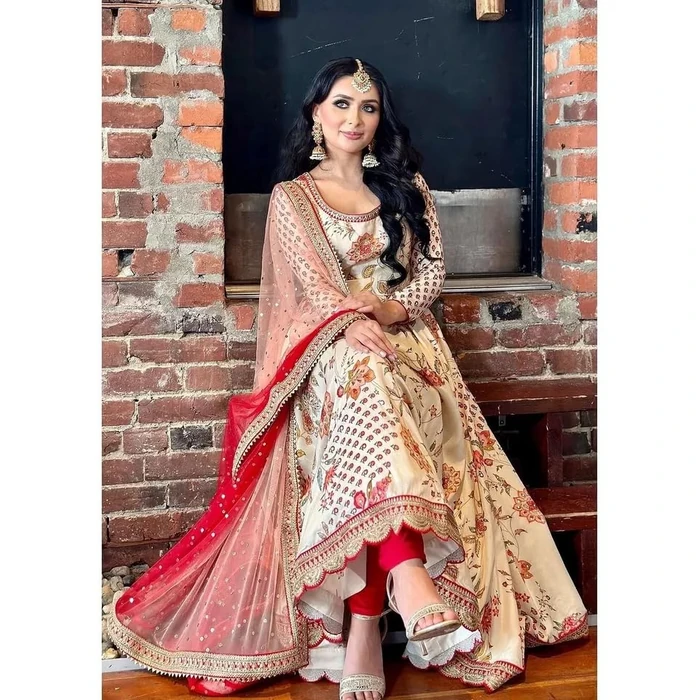 Fashion Gizz Indian Pakistani Frok Bollywood Salwar Kameez Kurti Set Party Wear Top Tunic Multi-Color, L by Fashion Gizz - Image 3