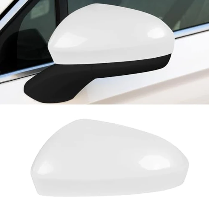 Adzfel Compatible with Ford Fusion Side Mirror Cover Cap 2013 2014 2015 2016 2017 2018 2019 2020, Driver Side Mirror Caps Replacement W/O Light, Clip-on Replace for FS7Z-17683-B Pearl White - Left by Adzfel - Used - Like New condition