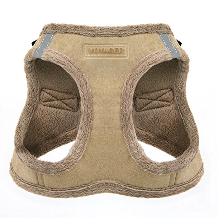 Voyager Step-In Plush Dog Harness - Soft Plush, Step In Vest Harness for Small and Medium Dogs by Best Pet Supplies - Harness (Latte Suede), S (Chest: 14.5 - 16") by Best Pet Supplies - Used - Very Good condition