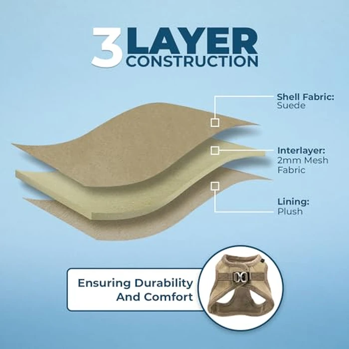 Voyager Step-In Plush Dog Harness - Soft Plush, Step In Vest Harness for Small and Medium Dogs by Best Pet Supplies - Harness (Latte Suede), S (Chest: 14.5 - 16") by Best Pet Supplies - Image 4