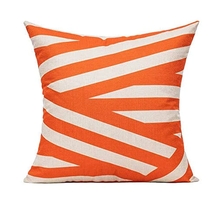 All Smiles Outdoor Waterproof Throw Pillow Covers 16X16 Set of 4,Orange Decorative Cushion Covers Boho Decorations Outside for Patio Furniture Porch Seat Chair Couch Sofa Living Room Geometric by All Smiles - Image 4