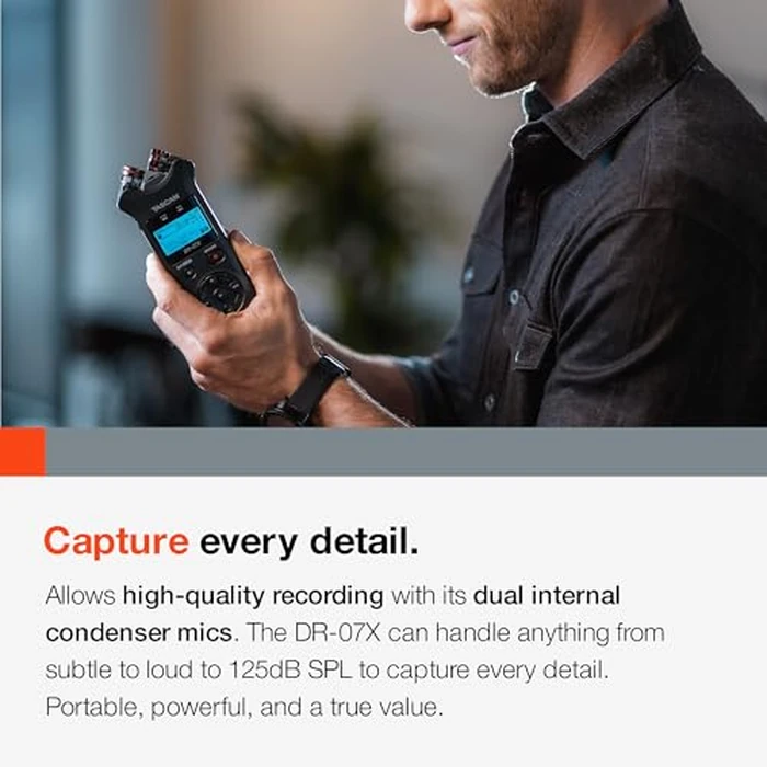Tascam DR-07X Stereo Handheld Digital Audio Portable Recorder and USB Audio Interface, Pro Field, AV, Music, Dictation Recorder by Tascam - Image 4