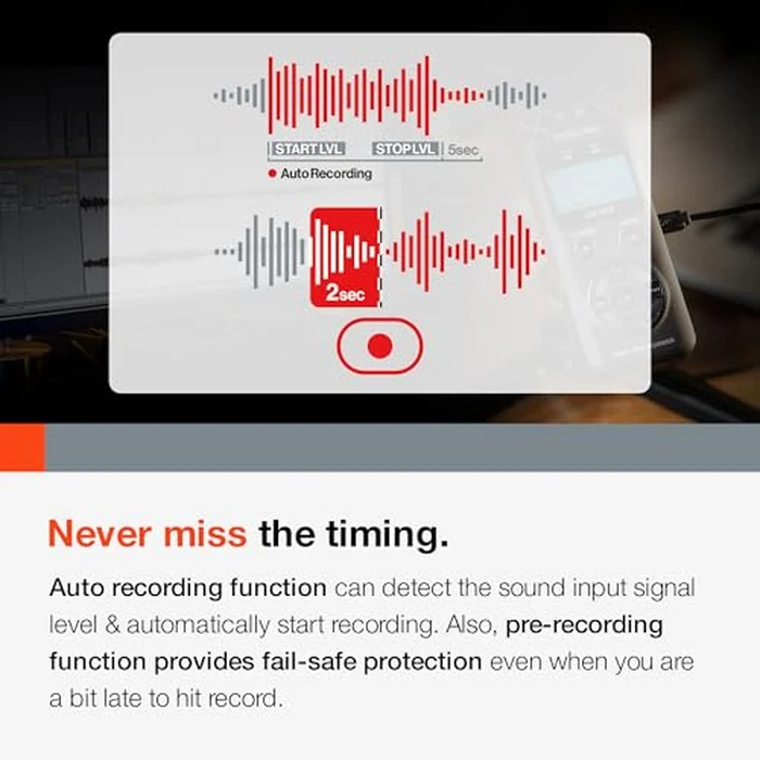 Tascam DR-07X Stereo Handheld Digital Audio Portable Recorder and USB Audio Interface, Pro Field, AV, Music, Dictation Recorder by Tascam - Image 8