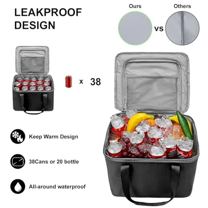 Car Trunk Organizer and Storage with Lid & Removable Leakproof Cooler Bag, Car Accessories 6 Removable Dividers for Custom Space, Collapsible Large Trunk Organizers Interior for SUV Sendan with Cover by GDNasist - Image 5