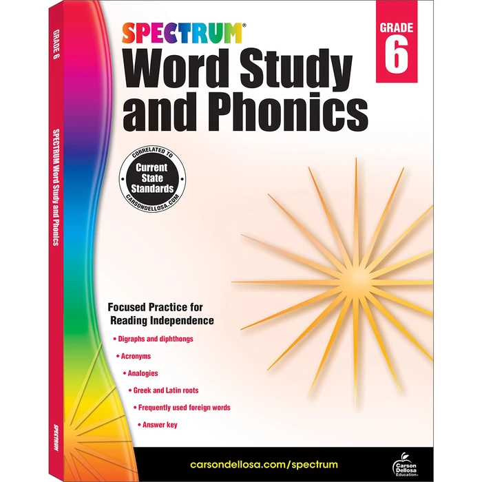 Spectrum Word Study and Phonics, Grade 6 by Spectrum - Used - Good condition - CA$40.64