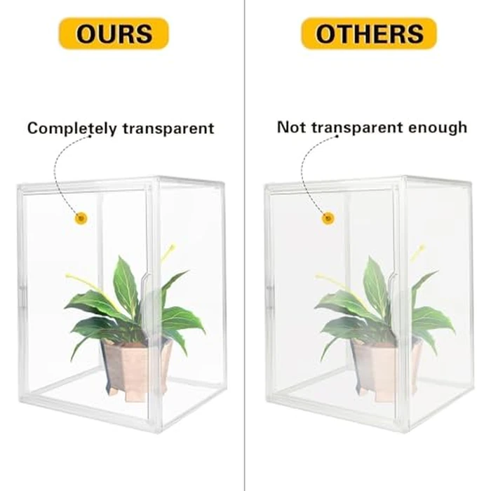 GUDEMAY XL Clear Stackable Plastic Storage Bins with Magnetic Lid - Dustproof Display Cases, Large Showcase for Helmets, Figure Collectibles, Dolls, Books, Cosmetic, Shoes & Purse Organizer (3 Packs) by GUDEMAY - Image 5