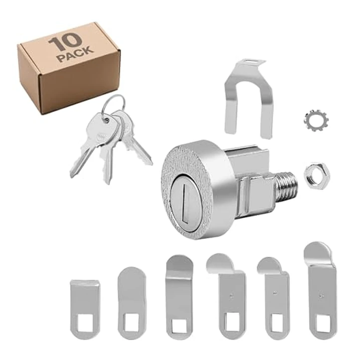 NBPLUS 10 Pack Mailbox Lock for L-1172C, USPS Mail Box Latch Tool Box Lock, C9100 Letterbox Lock with 3 Keys and C7120 Cam Replacement Accessories, Nickel Finish by NBPLUS - Used - Like New condition