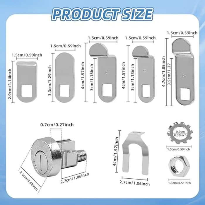 NBPLUS 10 Pack Mailbox Lock for L-1172C, USPS Mail Box Latch Tool Box Lock, C9100 Letterbox Lock with 3 Keys and C7120 Cam Replacement Accessories, Nickel Finish by NBPLUS - Image 2