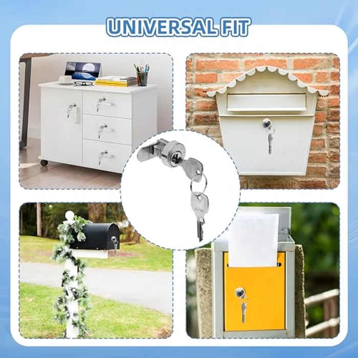 NBPLUS 10 Pack Mailbox Lock for L-1172C, USPS Mail Box Latch Tool Box Lock, C9100 Letterbox Lock with 3 Keys and C7120 Cam Replacement Accessories, Nickel Finish by NBPLUS - Image 6