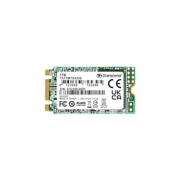Transcend MTS425 M.2 2242 SATA III SSD 1TB, Up to 550MB/s, Compatible with Ultrabook, Laptop, PC, Desktop, 3D TLC NAND Flash Internal Solid State Drive, LDPC Error Correction, SLC Cache, B+M Key by Transcend - Used - Very Good condition