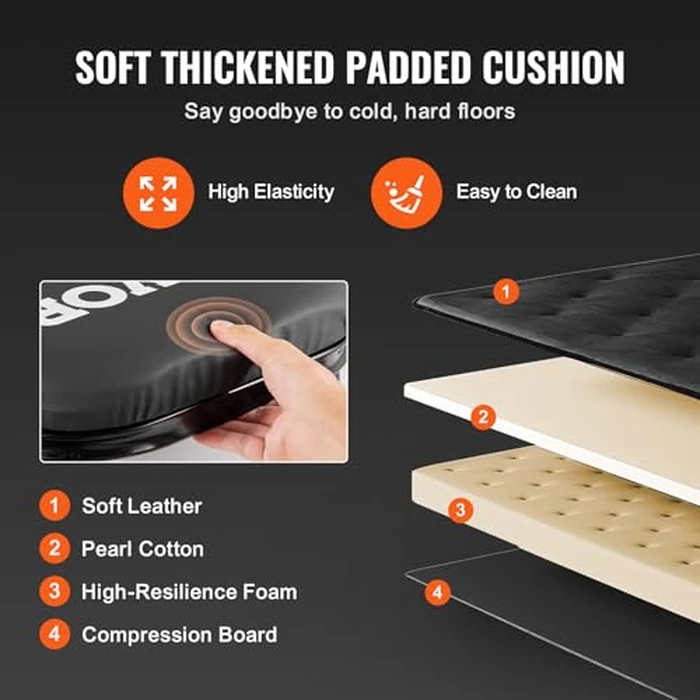 VEVOR Foldable Z Garage Creeper, 40 in, 450 lbs Load Capacity Rolling Folding Mechanic Creeper Stool, with 6 Universal Wheels Padded Seat Steel Frame, Lay Down or Sit Chair for Garage Shop or Home by VEVOR - Image 4