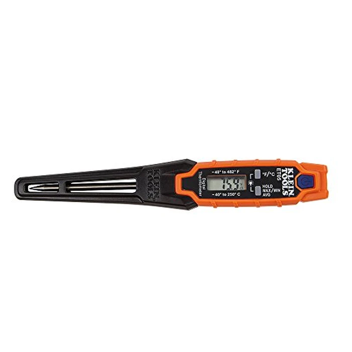 Klein Tools ET05 Digital Pocket Thermometer, HVAC Instant Read Thermometer with Backlit Display, Wide Measurement Range, Fahrenheit and Celsius by KLEIN TOOLS - Used - Very Good condition - US$13.74