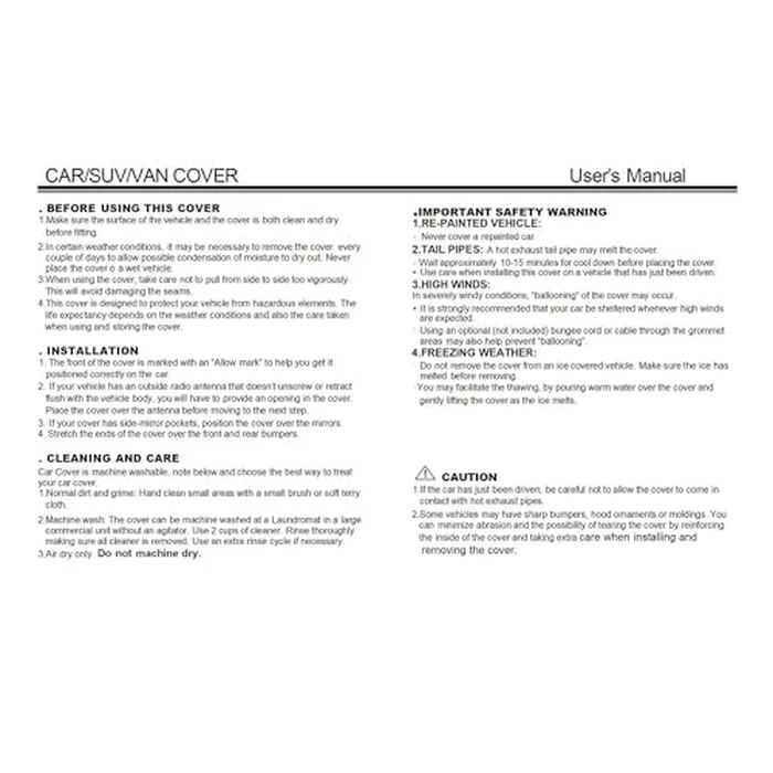 uxcell Waterproof Car Cover for Dodge Durango 2011-2023 Outdoor Full Car Cover All Weather Protection Rain Sun Protection with Zipper Black by uxcell - Image 9