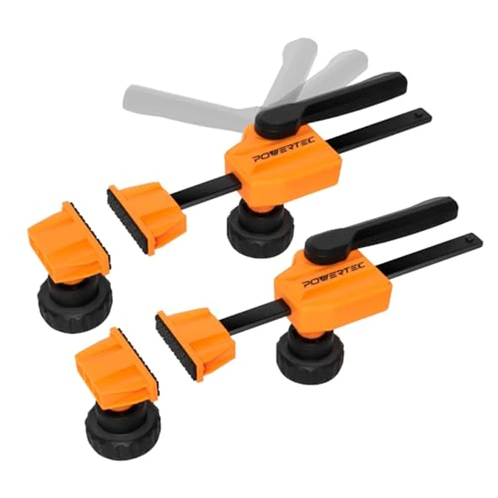 POWERTEC Bench Dog Clamps for 3/4" Dog Holes, Quick Release and Heavy Duty Workbench Clamps with 176lbs Clamping Force, Woodworking Tools - 2PCs (72105) by POWERTEC - Used - Acceptable condition