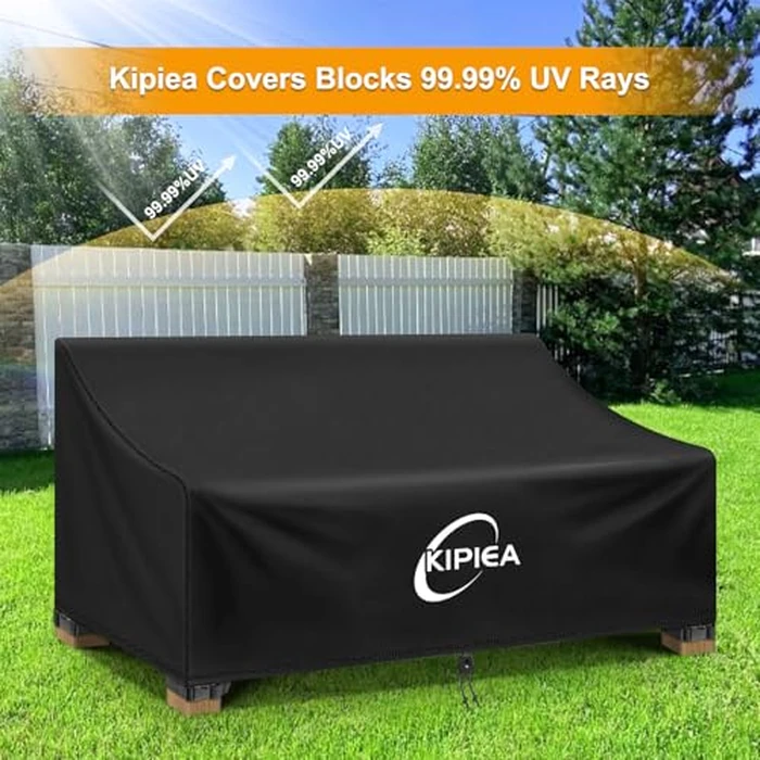Kipiea Patio Sofa Cover, Heavy Duty Outdoor Couch Covers Waterproof Winter, 3-Seat Patio Furniture Cover Loveseat, Outdoor Sofa Covers with Anti UV and No Tears, No Fading (78" W x 34" D x 31" H) by Kipiea - Image 7