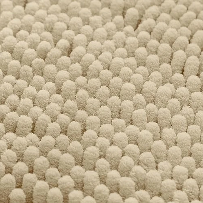 HOMEIDEAS 3 Pieces Bathroom Rugs, Ultra Soft Non Slip Absorbent Chenille Toilet Bath Mat Set (Beige) by HOMEIDEAS - Image 7