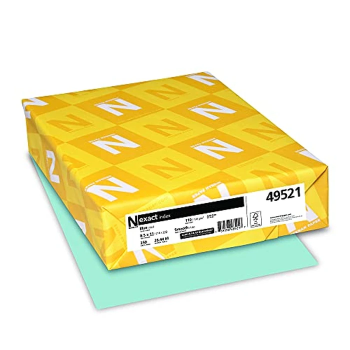 Neenah Exact Index Cardstock, 110 lb, 8.5 x 11 Inches, 250 Sheets, Blue by Wausau Papers - Used - Good condition - CA$13.15
