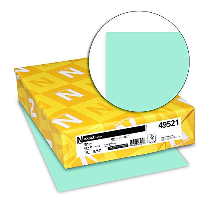 Neenah Exact Index Cardstock, 110 lb, 8.5 x 11 Inches, 250 Sheets, Blue by Wausau Papers - Image 2