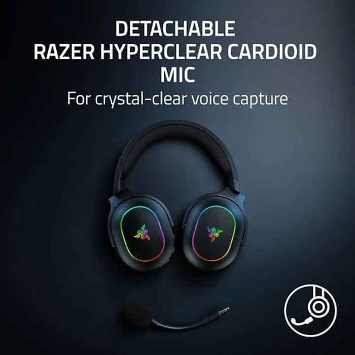 Razer Barracuda X Chroma Wireless Gaming Headset: 2.4GHz Wireless & Bluetooth - Lightweight - Chroma RGB - 40mm Drivers - Cardioid Mic - 70 Hr Battery - for PC, Mac, PS5, Switch, Smartphone - Black by Razer - Image 6