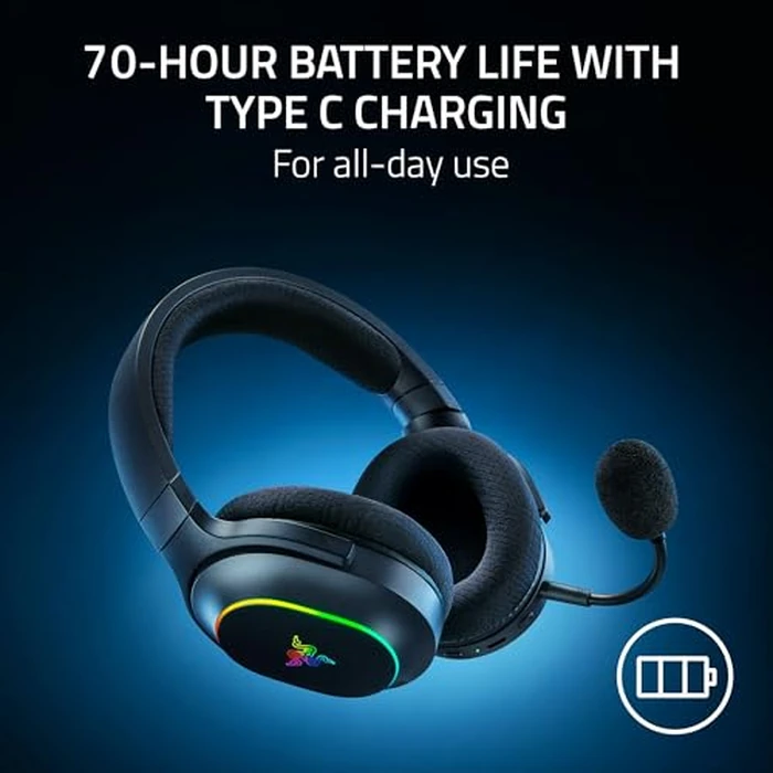 Razer Barracuda X Chroma Wireless Gaming Headset: 2.4GHz Wireless & Bluetooth - Lightweight - Chroma RGB - 40mm Drivers - Cardioid Mic - 70 Hr Battery - for PC, Mac, PS5, Switch, Smartphone - Black by Razer - Image 7