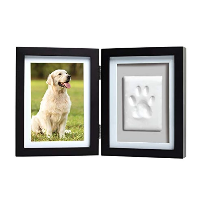 Pearhead Pet Pawprints Desk Picture Frame and Imprint Kit, Black, Pet Owner Gifts by Pearhead - Image 1