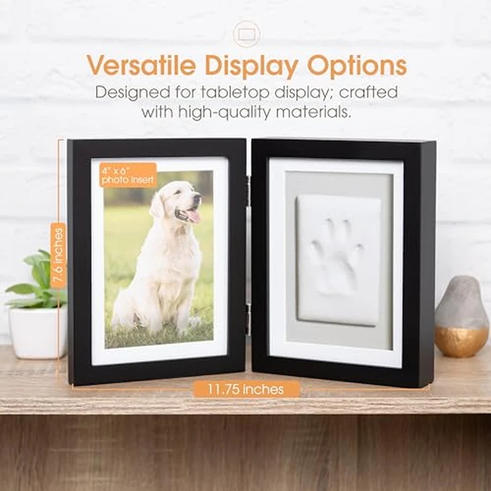 Pearhead Pet Pawprints Desk Picture Frame and Imprint Kit, Black, Pet Owner Gifts by Pearhead - Image 4