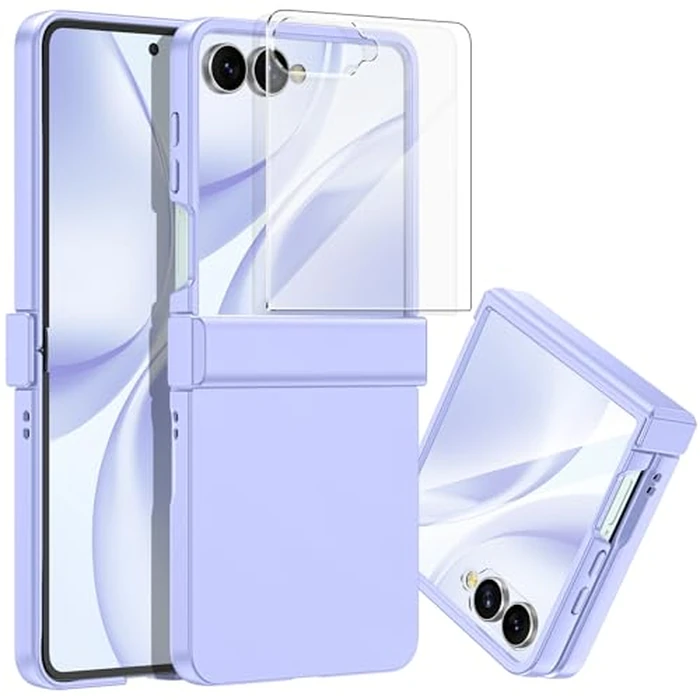 Btscase for Samsung Galaxy Z Flip 7 Case 2025 with Hinge Protection & Built-in Screen Protector, Military Grade Drop Protection Slim Shockproof Full Body Rugged Phone Cover Anti-Fingerprint, Lavender by Btscase - Used - Acceptable condition - US$10.18
