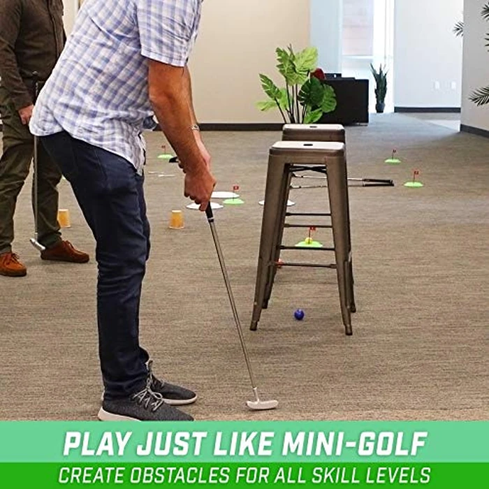 GoSports Pure Putt Challenge Mini Golf Game - Build Your Own Course at Home, The Office or On The Green - Includes 9 Holes, 4 Balls, Dry-Erase Scorecard, Tote Bag & Rules by GoSports - Image 4