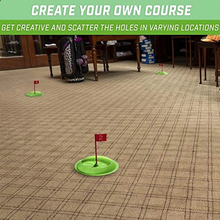 GoSports Pure Putt Challenge Mini Golf Game - Build Your Own Course at Home, The Office or On The Green - Includes 9 Holes, 4 Balls, Dry-Erase Scorecard, Tote Bag & Rules by GoSports - Image 5