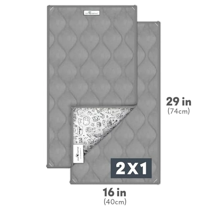 Paw Inspired Guinea Pig Cage Liners | Washable Fleece Bedding with Waterproof Bottom | Super Absorbent Pee Pad or Pet Bed Mat for Guinea Pigs, Ferrets, Rabbits, Hamsters, Small Animals (C&C 2x1, Gray) by Paw Inspired - Image 4