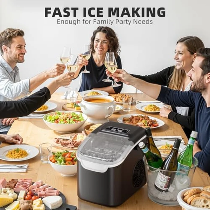 Antarctic Star Ice Maker Countertop, 8 Bullet Ice Cubes in 6 Mins, 26.5 lbs/Day, Self-Cleaning, 2 Sizes, Ultra-Quiet for Home/Kitchen/Camping/RV by Antarctic Star - Image 7