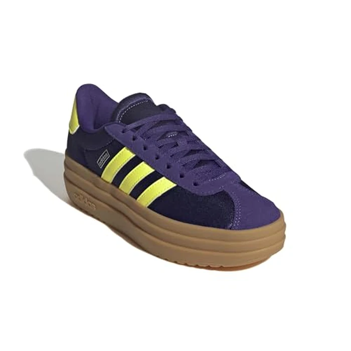 Adidas Unisex-Kids Vl Court Bold J, Collegiate Purple/Yellow/Silver Metallic, 4.5 by adidas - Image 3