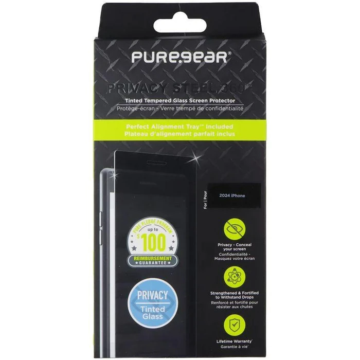 PureGear Privacy Steel 360 Screen Protector for iPhone 16 - Privacy by PureGear - Image 2