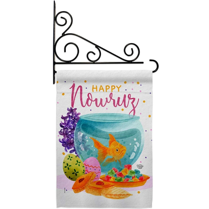 Iranian Nowruz Wall Art Home Decor Banner Room Flag Pole Patio Lawn Garden Outdoor Decorations Indoor Tapestry Yard Signs Celebration Persian New Year Christian Religion Day Holiday Made In USA by Ornament Collection - Used - Like New condition