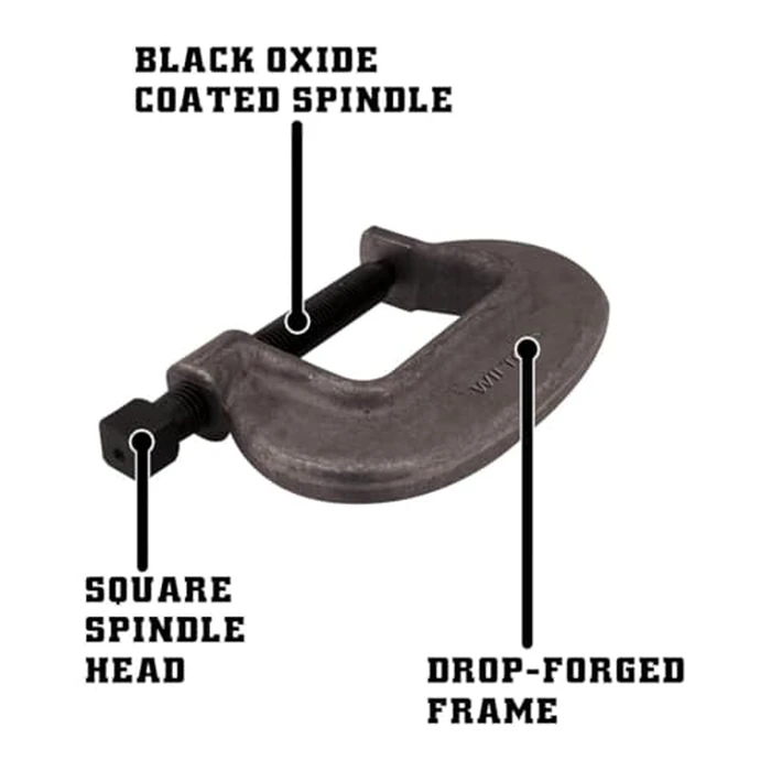 Wilton Brute Force C-Clamp, 5-3/8" Opening, 3-1/8" Throat, 23800 Lbs. Clamping Force (Model 5 F.C.) by Wilton - Image 2