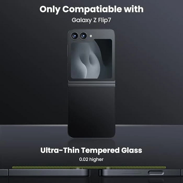 WSKEN for Z Flip 7 Camera Lens Protector Case Cover - Ultra HD Anti-Reflective Tempered Metal Glass Anti Scratch Rear Camera Screen Protector Film for Samsung Galaxy Z Flip 7 5G Accessories,Black by WSKEN - Image 4