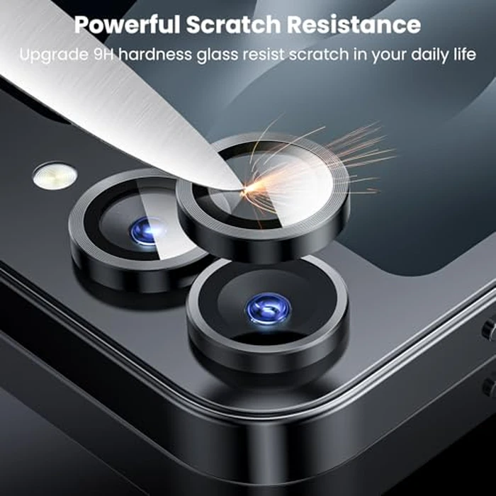 WSKEN for Z Flip 7 Camera Lens Protector Case Cover - Ultra HD Anti-Reflective Tempered Metal Glass Anti Scratch Rear Camera Screen Protector Film for Samsung Galaxy Z Flip 7 5G Accessories,Black by WSKEN - Image 5